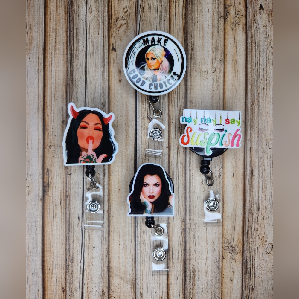 Bailey Sarian Belt Clip Badge Reels Lot of‎ 4